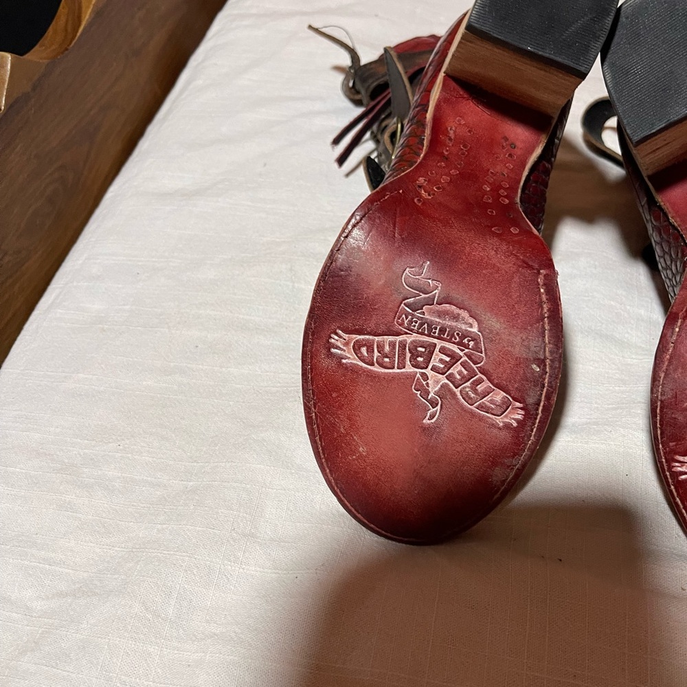 FREEBIRD by Steven Bond Red Crocodile Sandal Bootie - Size 8 - Limited Edition - Picture 9 of 13